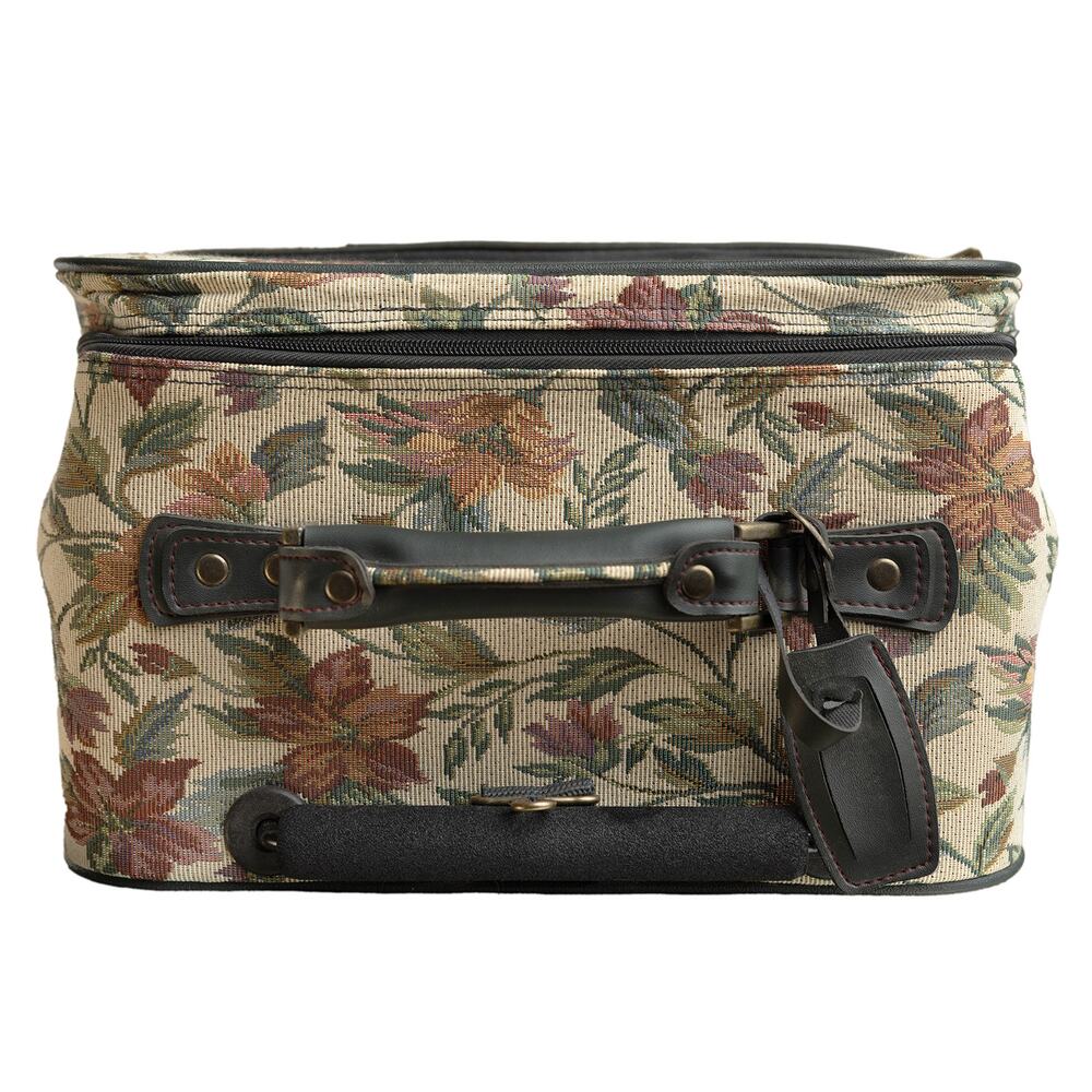 Vintage American Tourister Floral Tapestry Rolling Suitcase w/Original Lock &Key - Picture 5 of 12